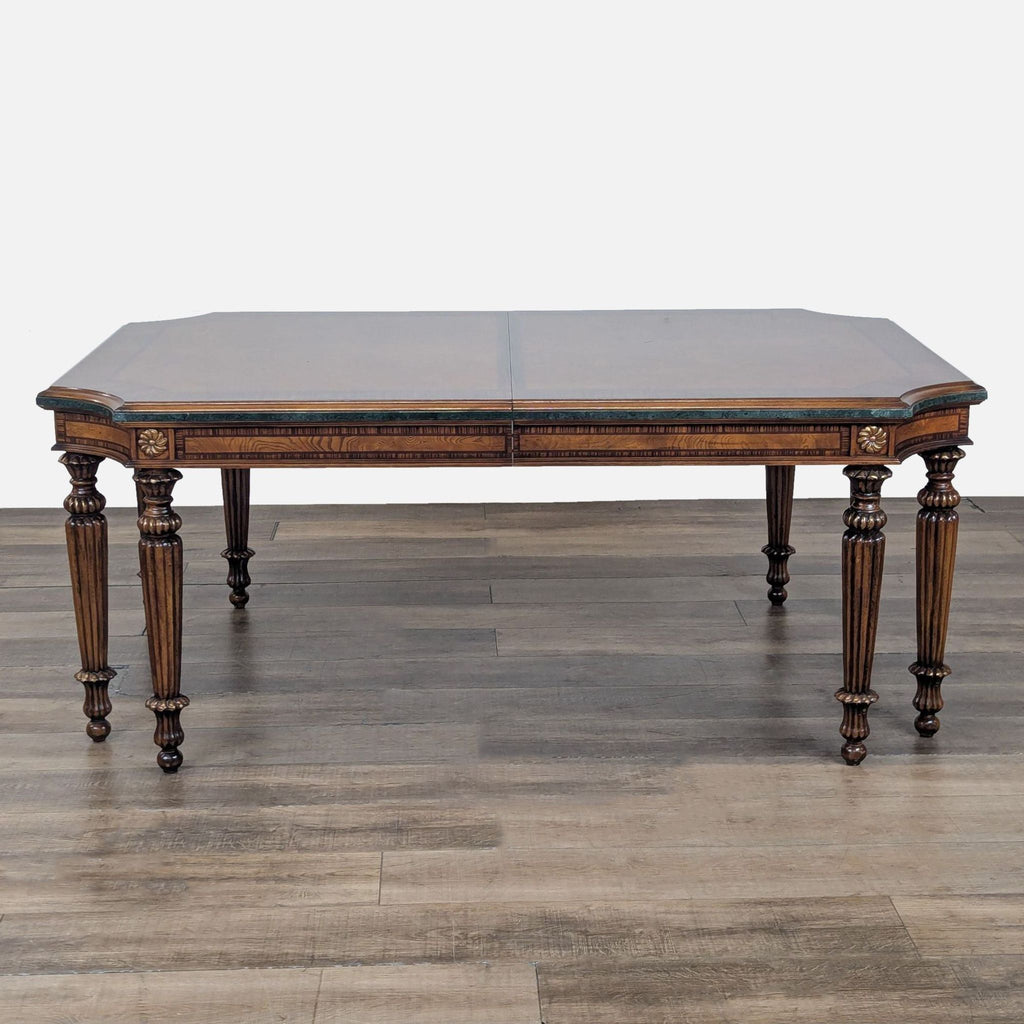 Transitional Extendable Dining Table with 6 Chairs