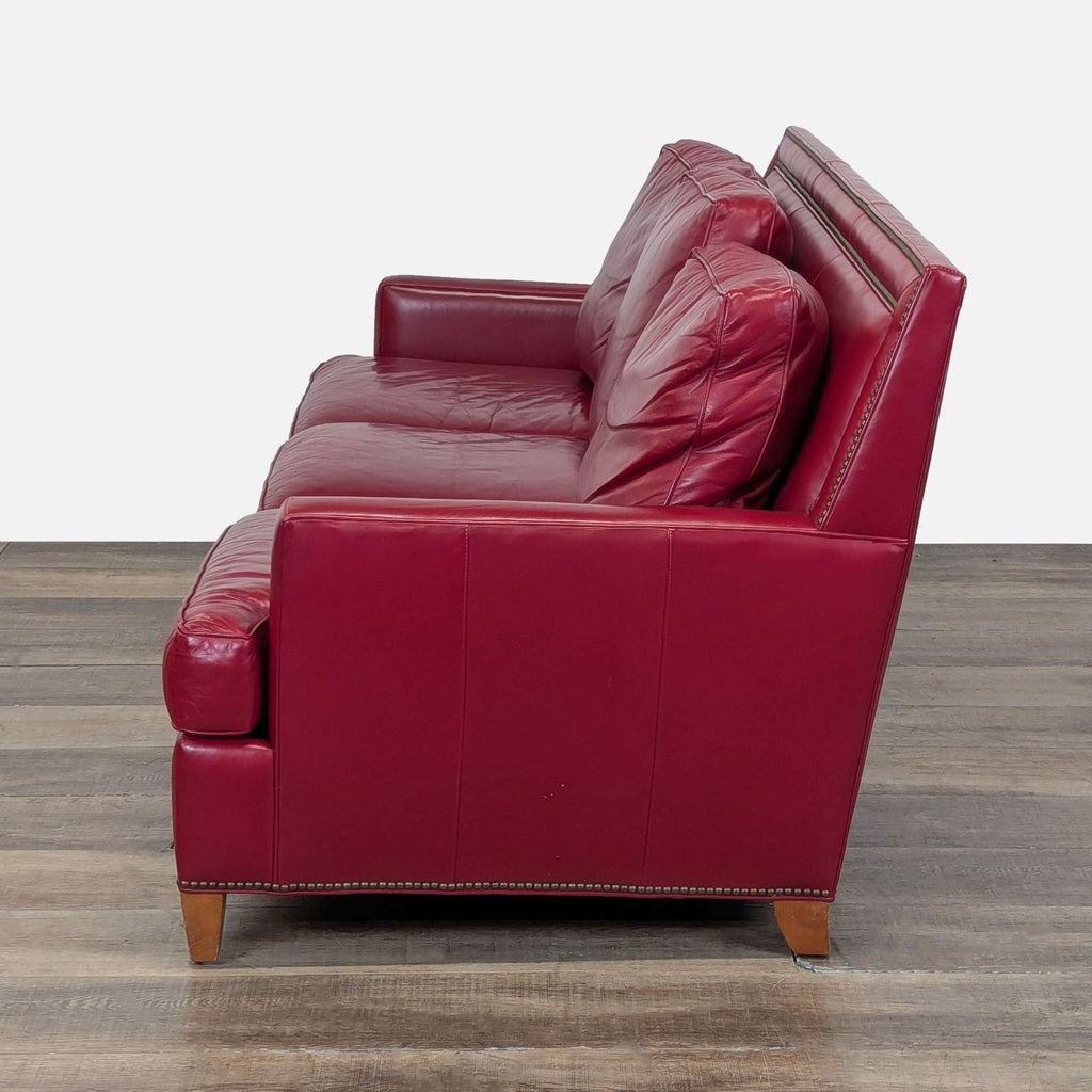Hancock and Moore Arrington Red Leather Modern Sofa