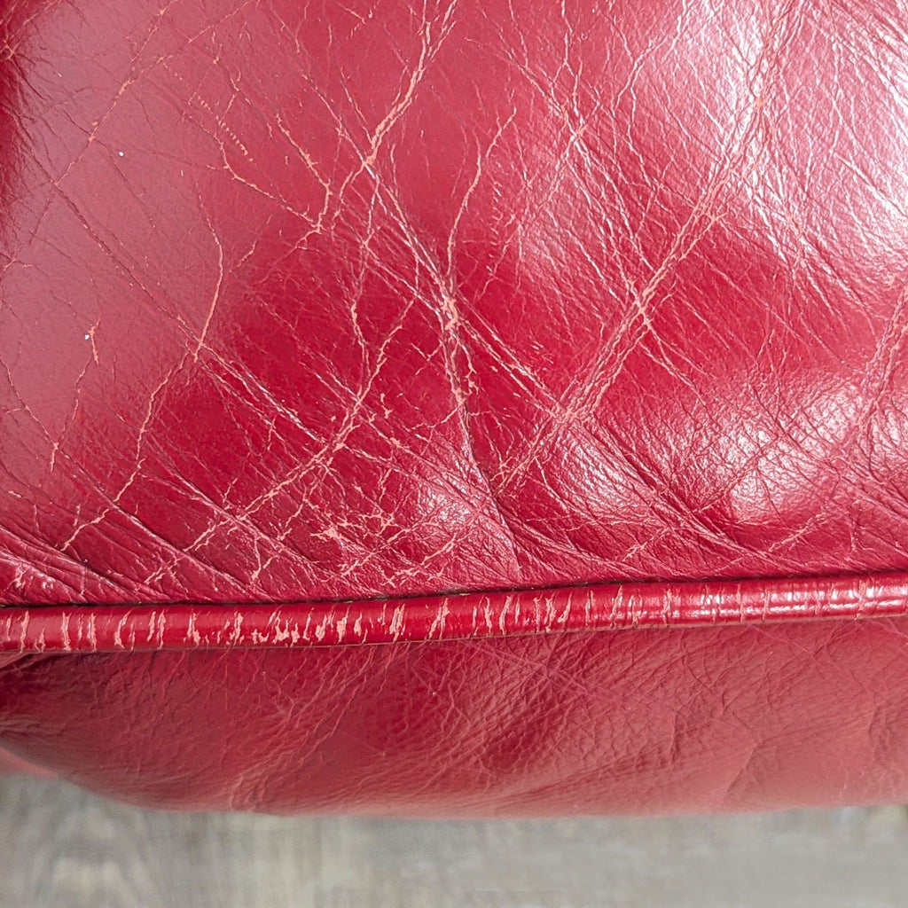 Hancock and Moore Arrington Red Leather Modern Sofa