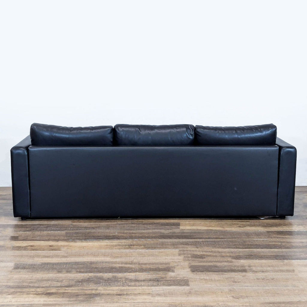 IKEA Finnala Modern Black Leather Sofa
