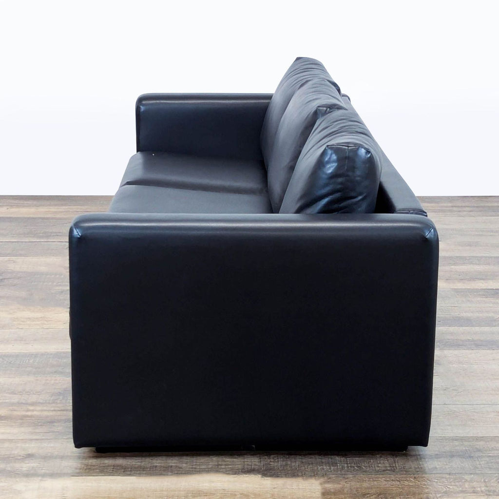 IKEA Finnala Modern Black Leather Sofa