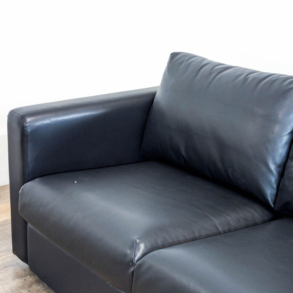 IKEA Finnala Modern Black Leather Sofa