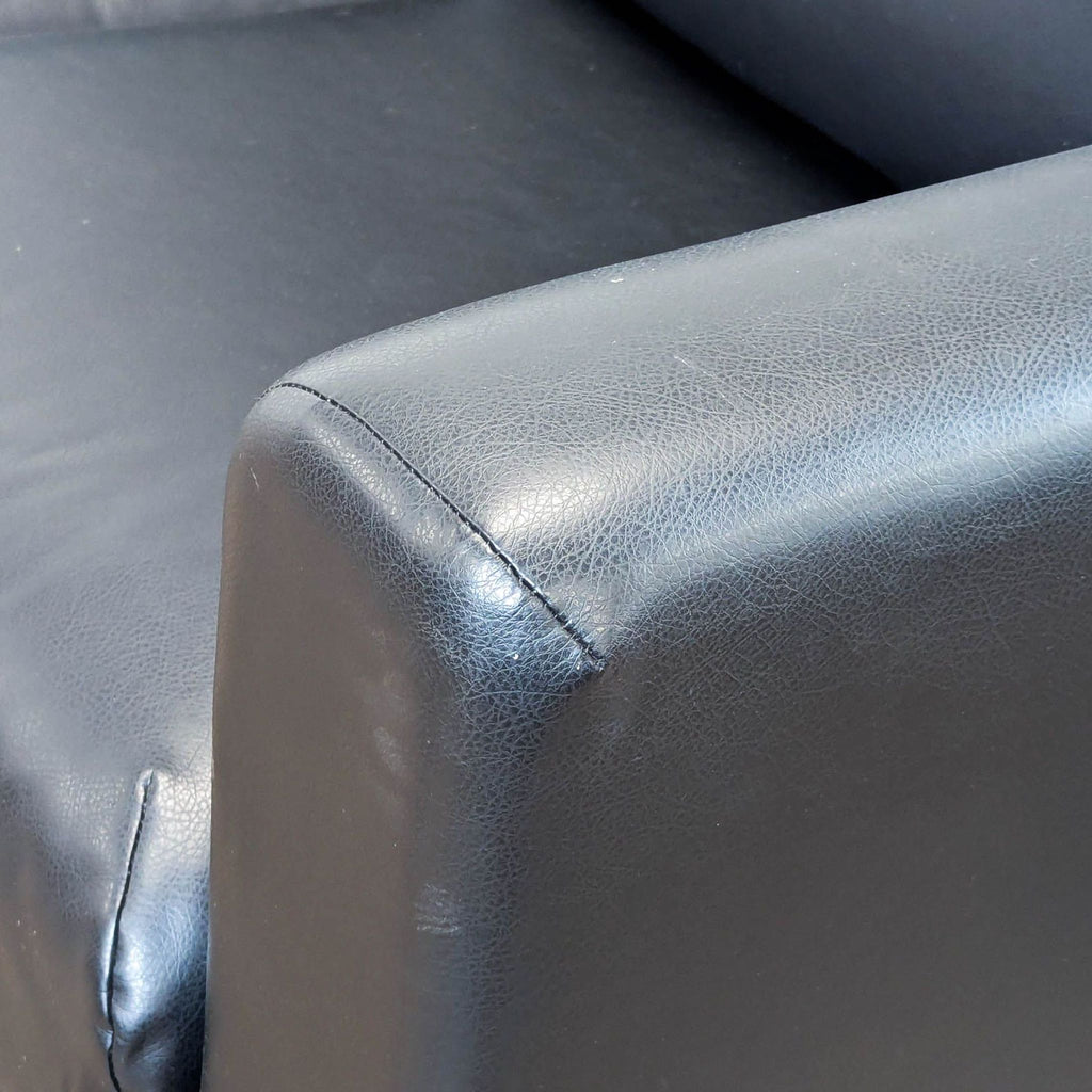 IKEA Finnala Modern Black Leather Sofa