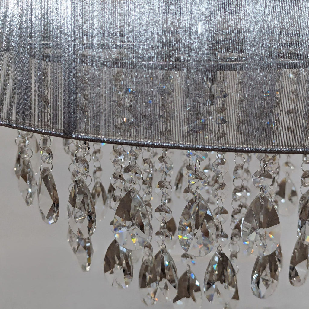 Modern 4-Light Drum Crystal Chandelier