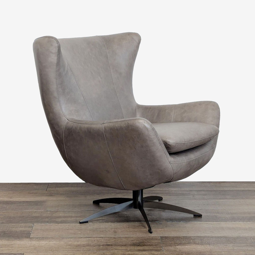 Pottery Barn Wells Leather Swivel Chair