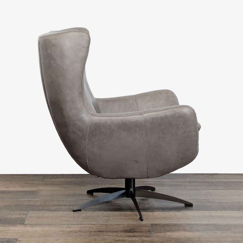 Pottery Barn Wells Leather Swivel Chair