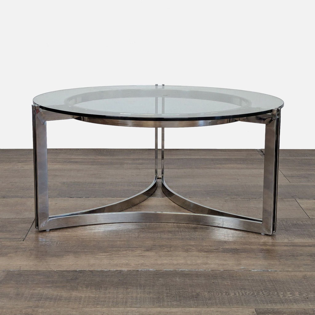 Glass Top Mid-Century Modern Style Coffee Table