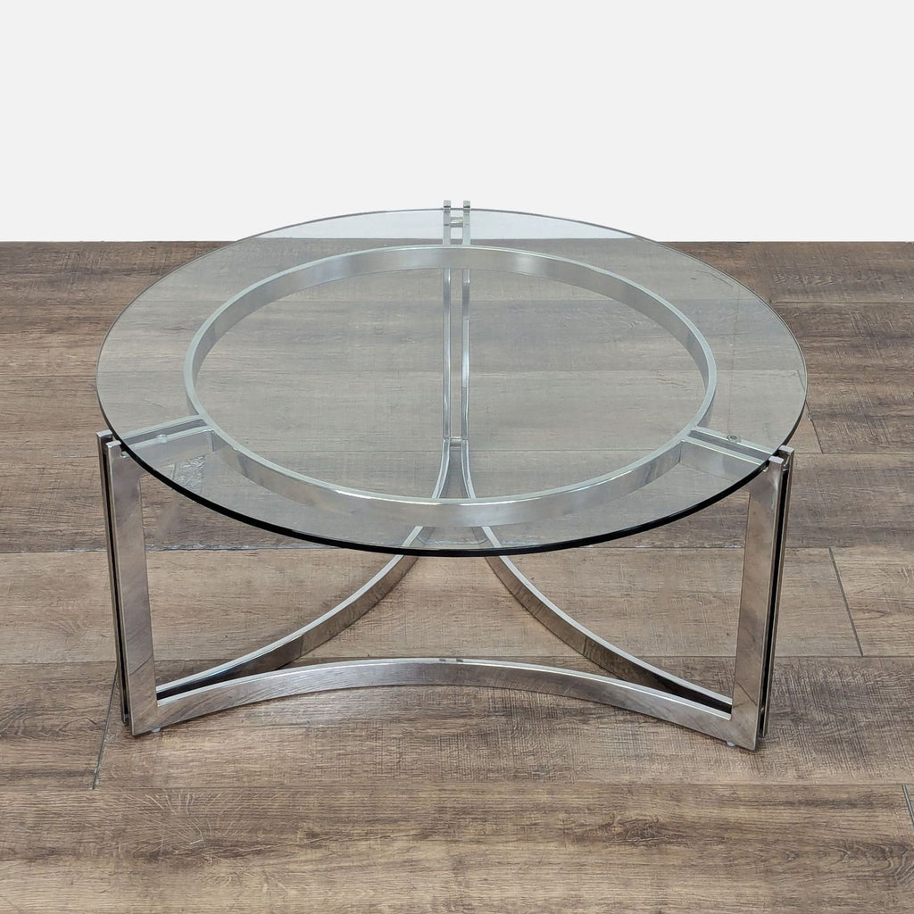 Glass Top Mid-Century Modern Style Coffee Table