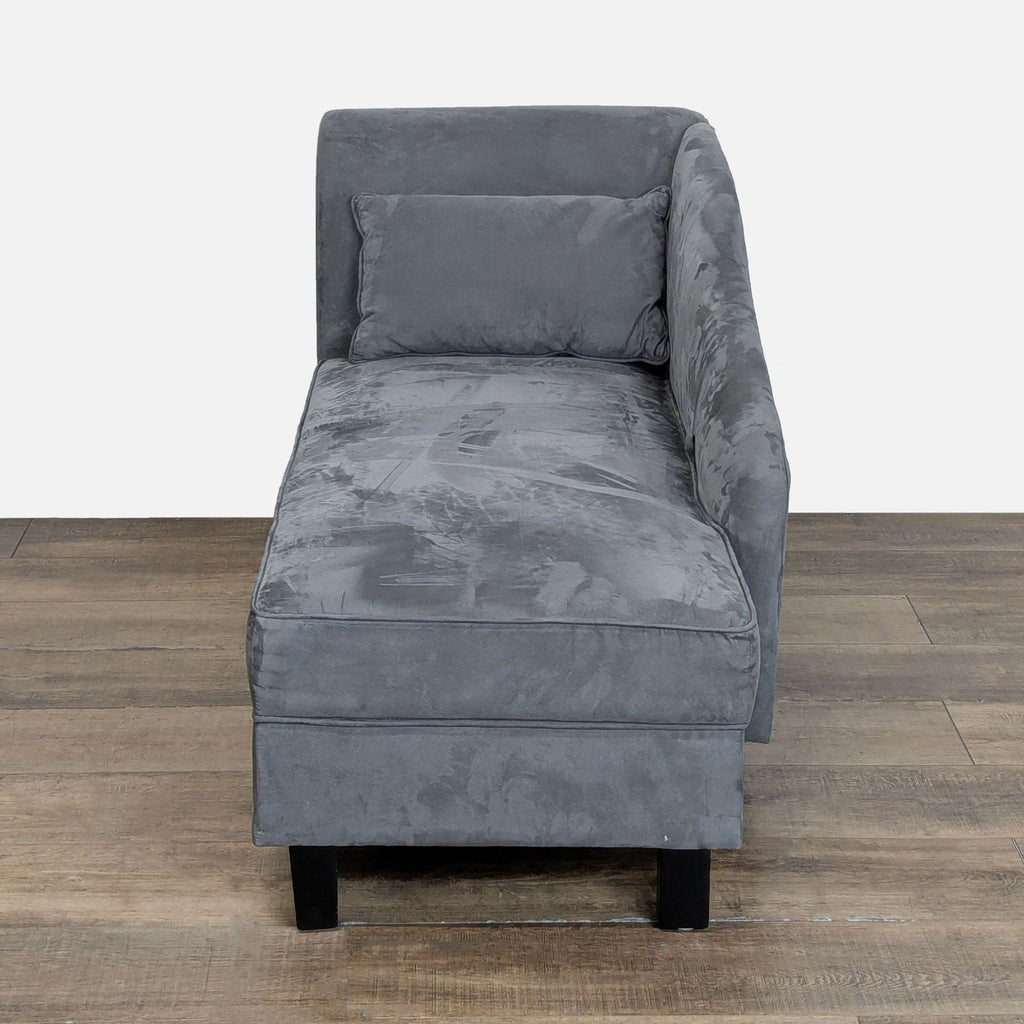 Grey Chaise Lounge with Storage