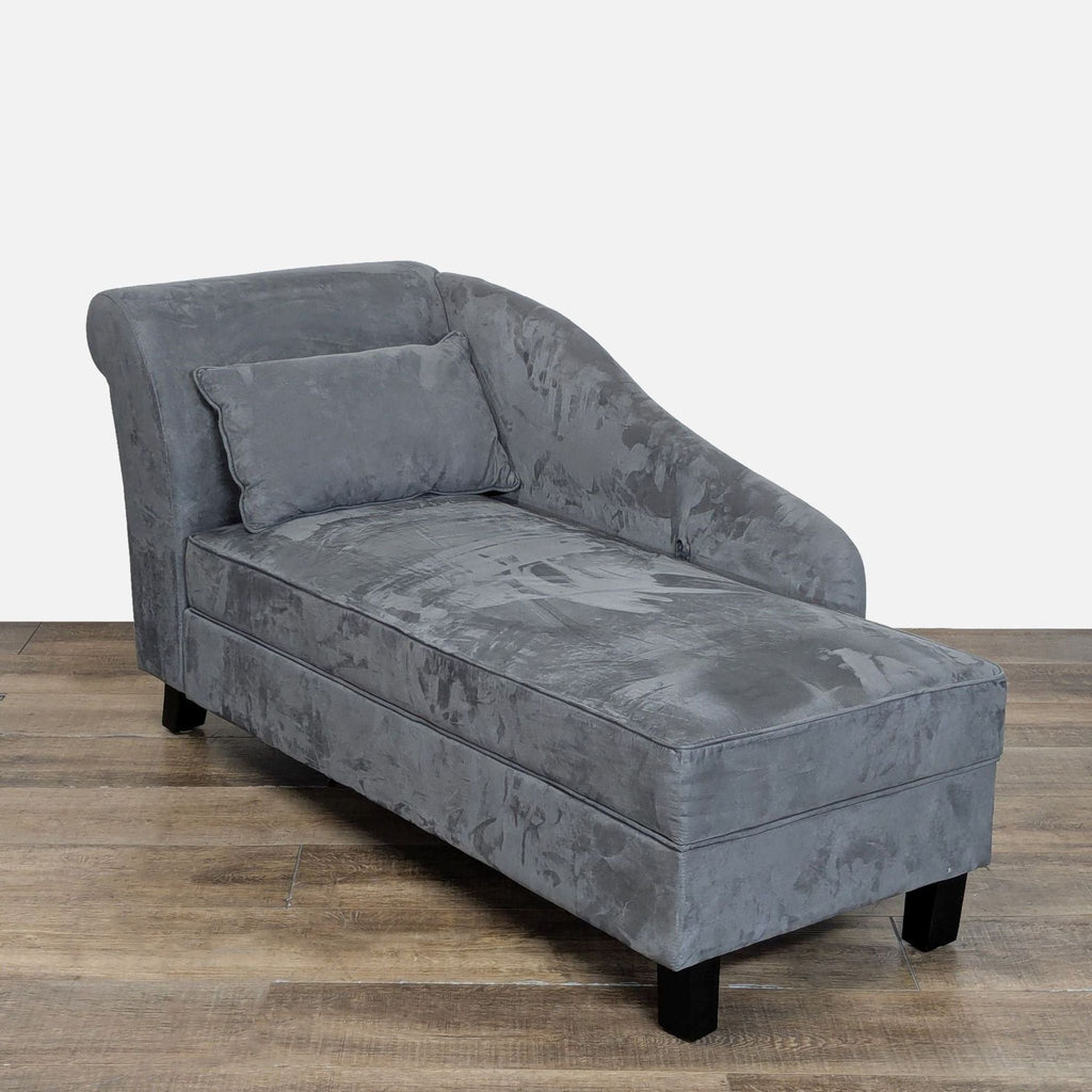 Grey Chaise Lounge with Storage