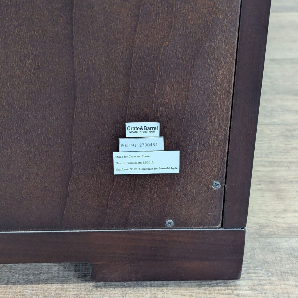 Crate & Barrel Asher Collection Two Drawer Nightstand