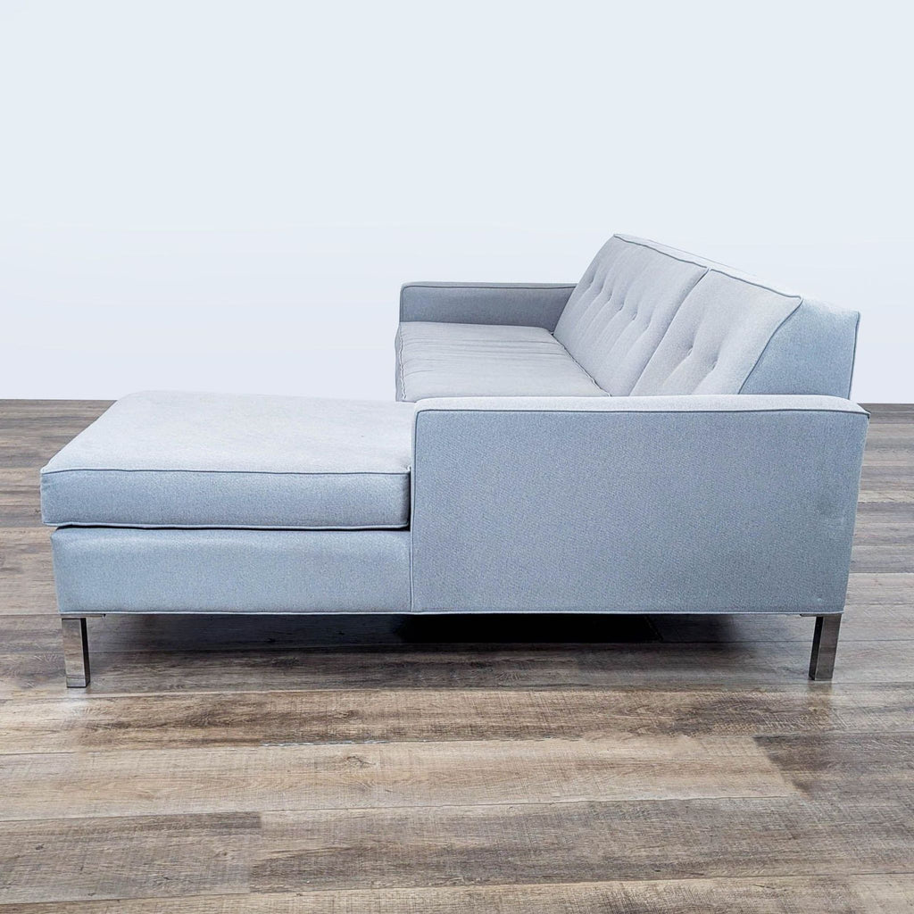 Modern Gray L-Shaped Sectional Sofa with Chaise