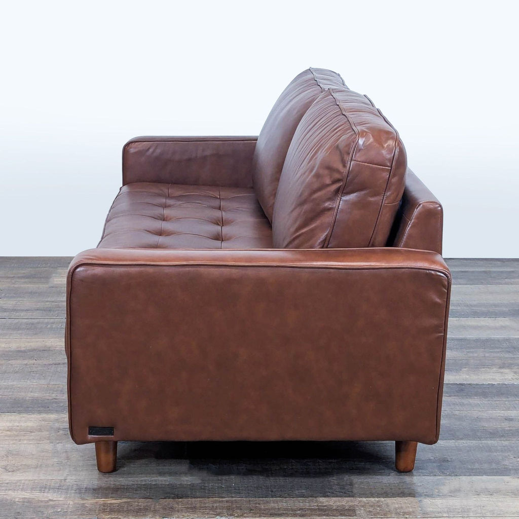 Abbyson Clark Modern Genuine Leather Sofa