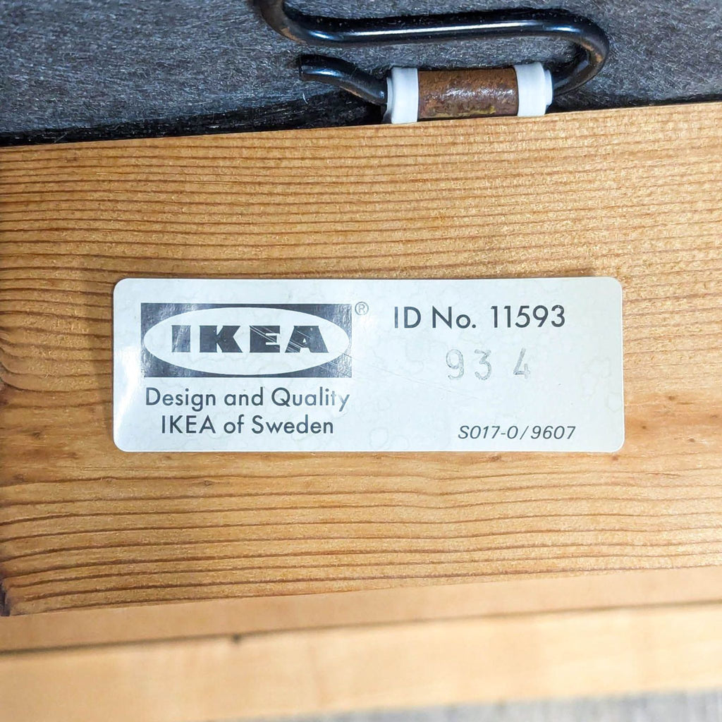 IKEA 3-Seat Black Leather Modern Sofa