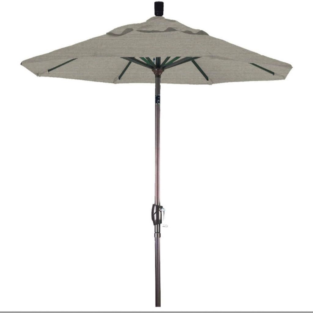 Outdoor umbrella with eight ribs, aluminum frame, and a durable Sunbrella canopy from California Patio.