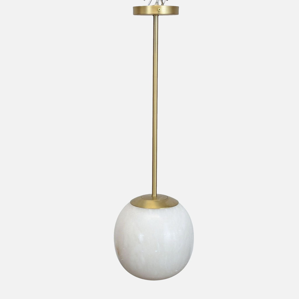 CB2 Savina Alabaster and Brass Pendant Light