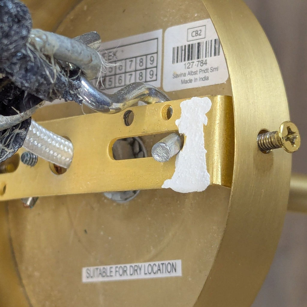 CB2 Savina Alabaster and Brass Pendant Light