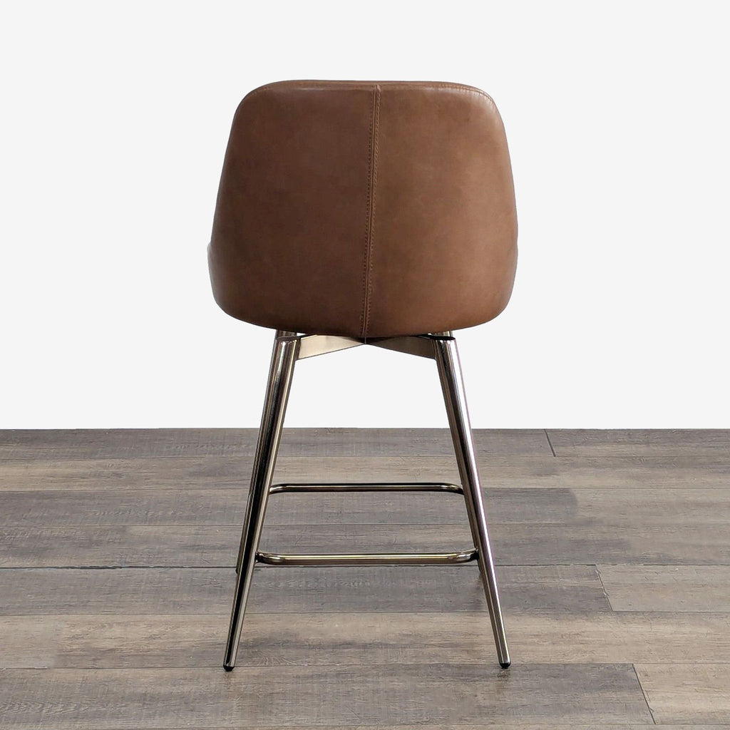 West Elm Mid-Century Leather Swivel Counter Stool
