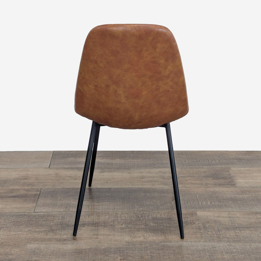 Set of Four Faux Leather Mid-Century Style Dining Chairs