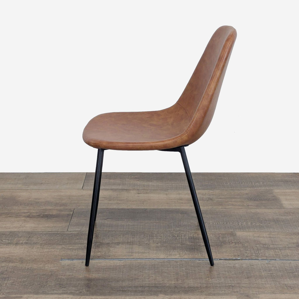 Set of Four Faux Leather Mid-Century Style Dining Chairs