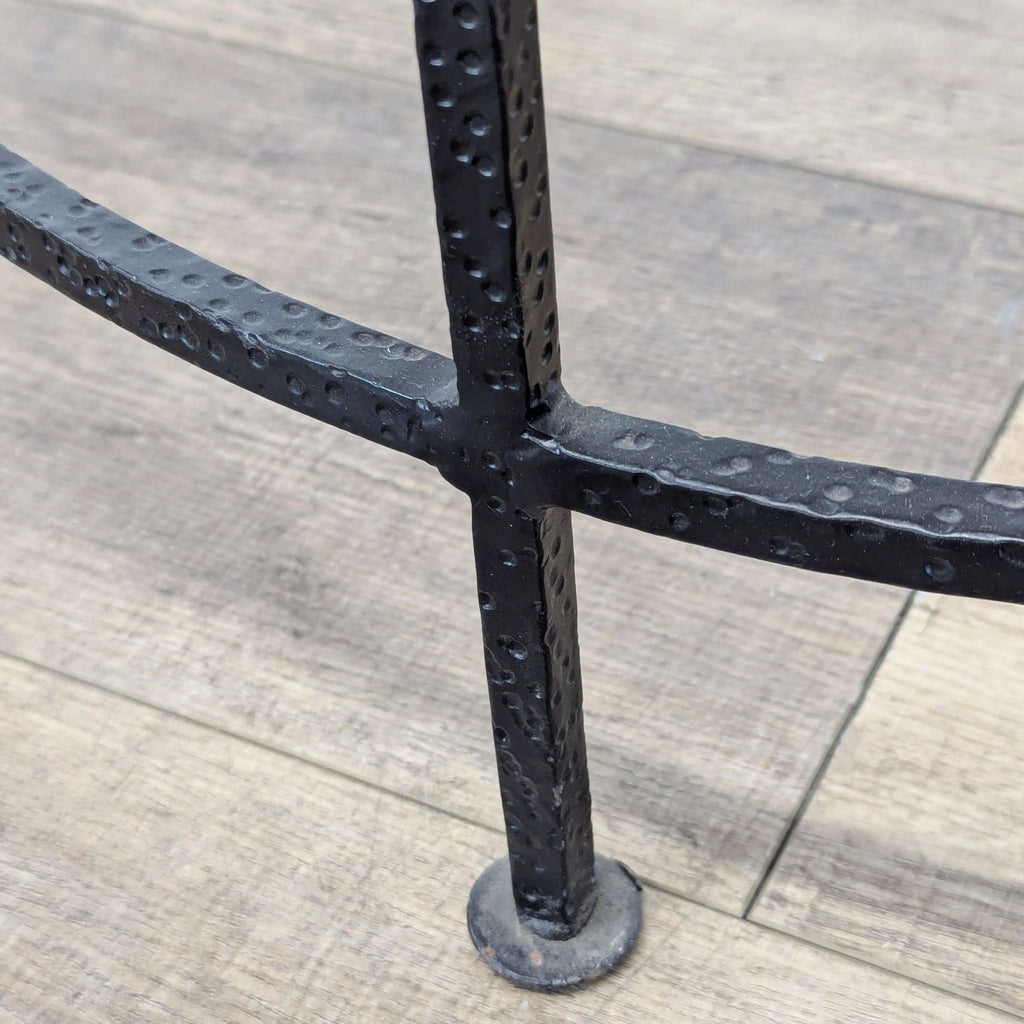 Glass Top Side Table on Metal Base