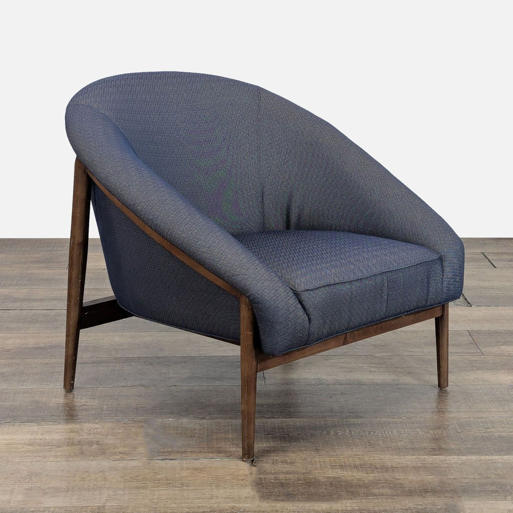 Transitional Wood and Fabric Chair