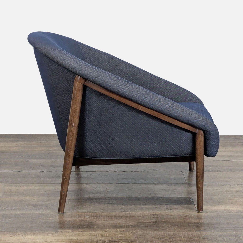Transitional Wood and Fabric Chair