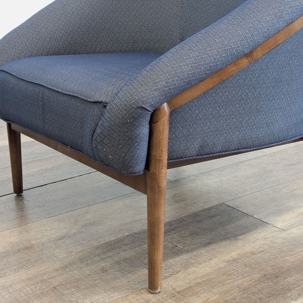 Transitional Wood and Fabric Chair