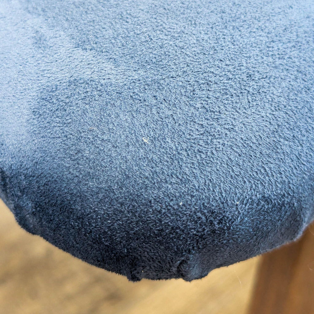 Mid-Century Modern Blue Lounge Chair with Wood Frame