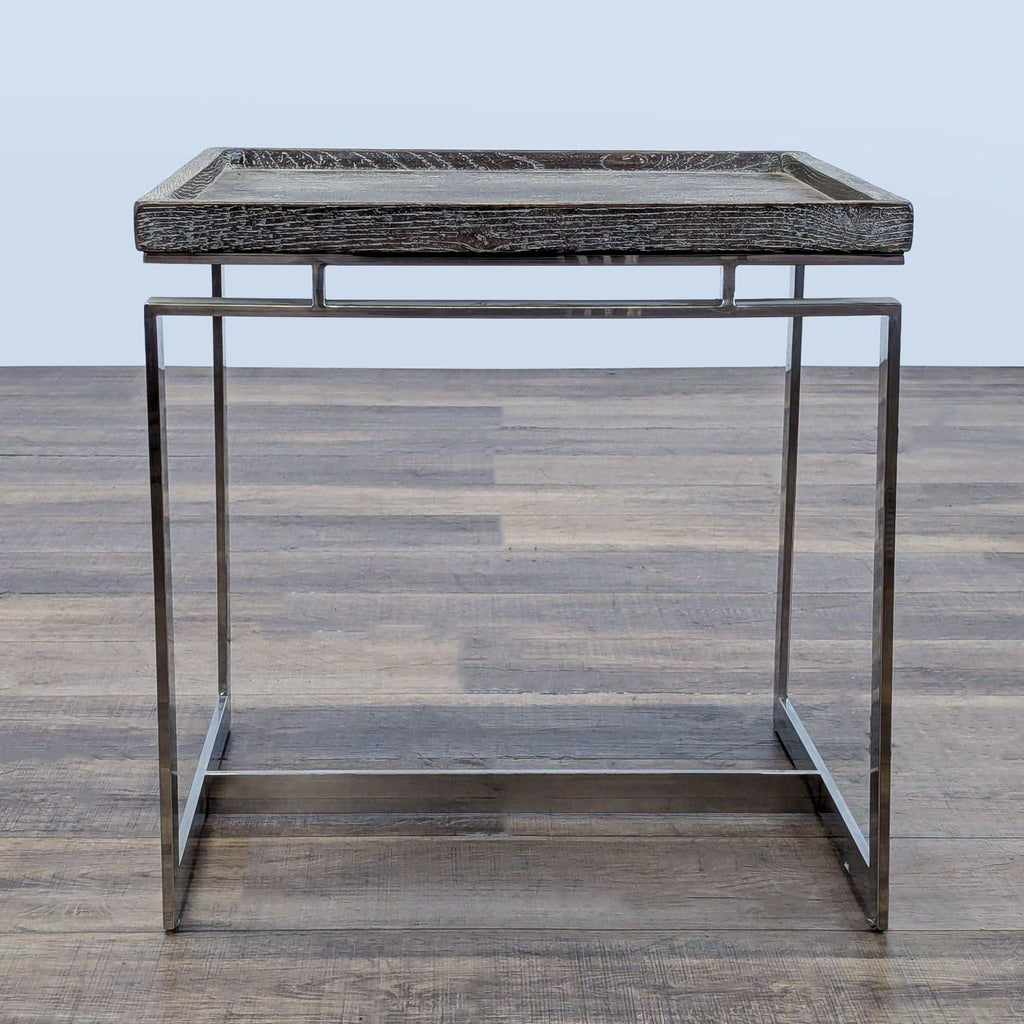 Brownstone Furniture Wood and Chrome End Table