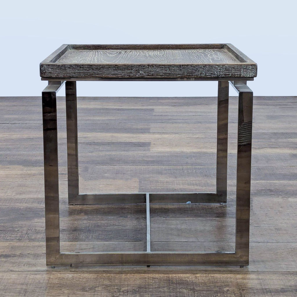 Brownstone Furniture Wood and Chrome End Table