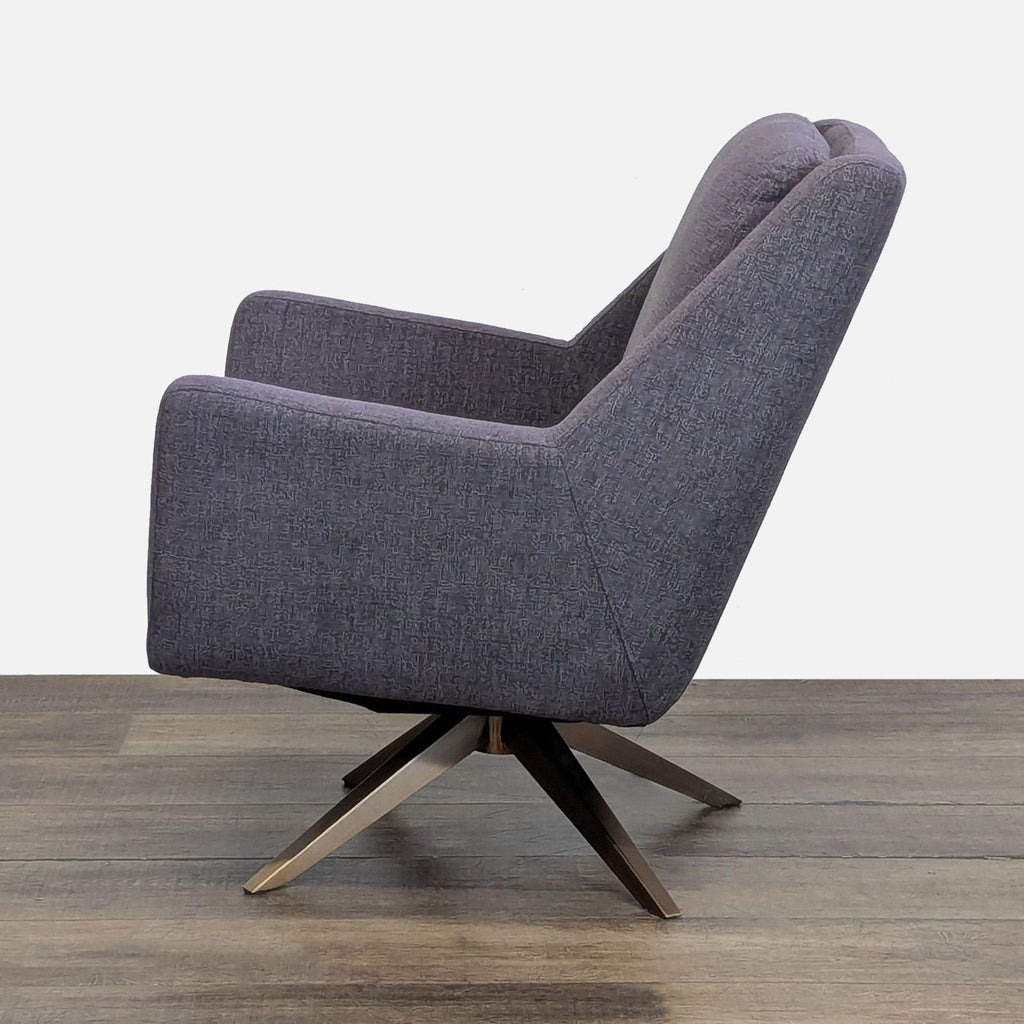 Greta Swivel Modern Armchair with Pyramidal Base