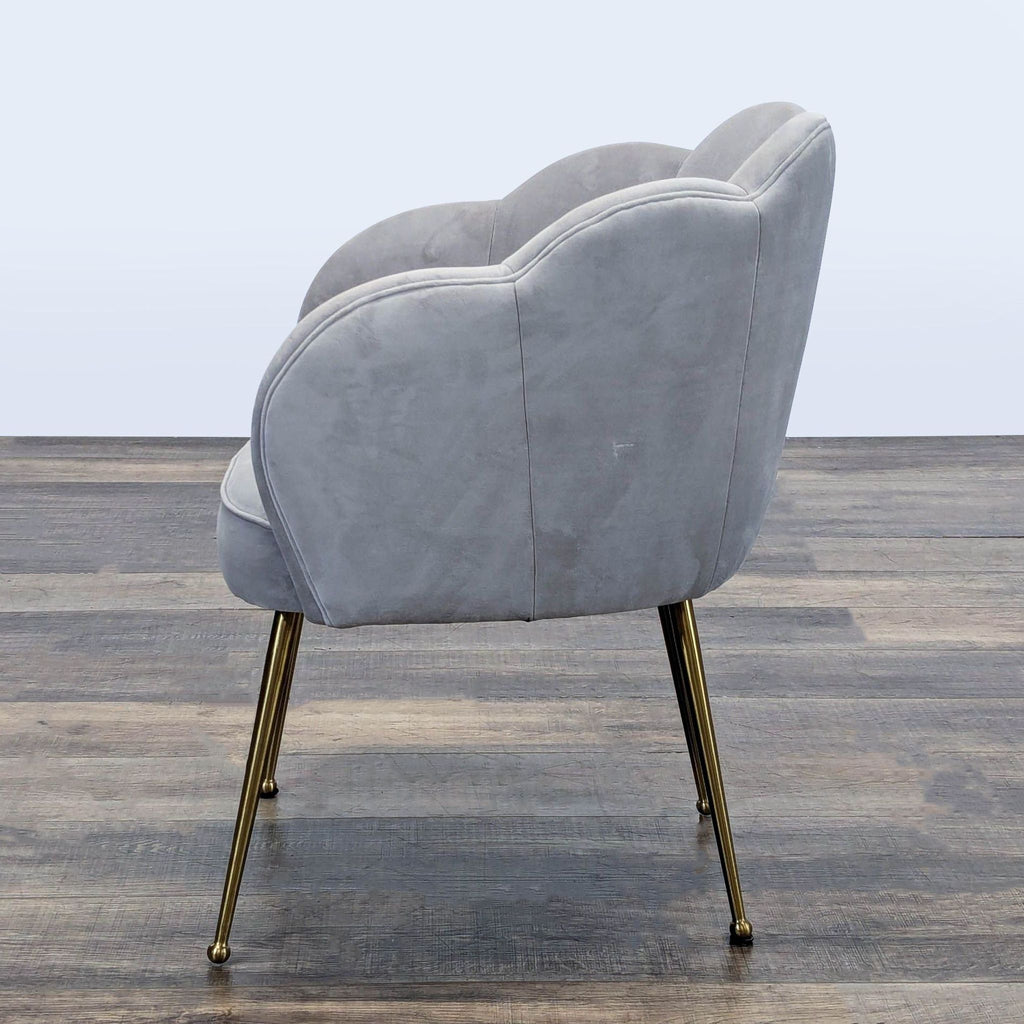 TOV Furniture Peony Gray Velvet Accent Chair