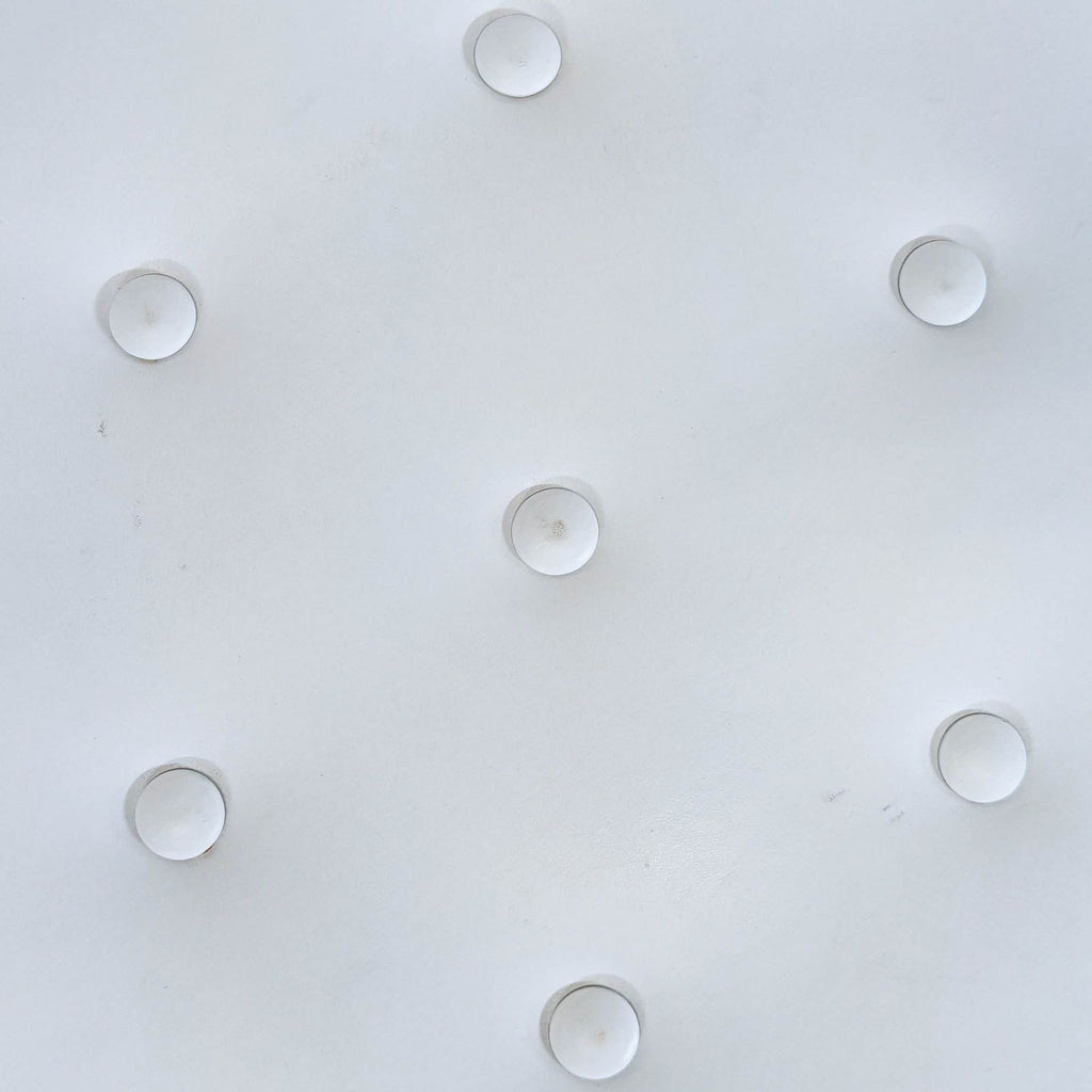 Leather Button Tufted Ottoman on Metal Base