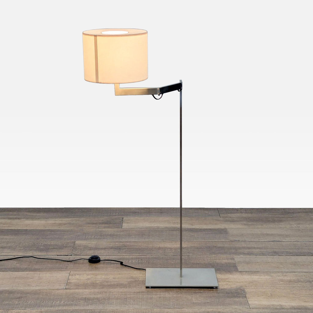 Modern Adjustable Floor Lamp with Fabric Shade