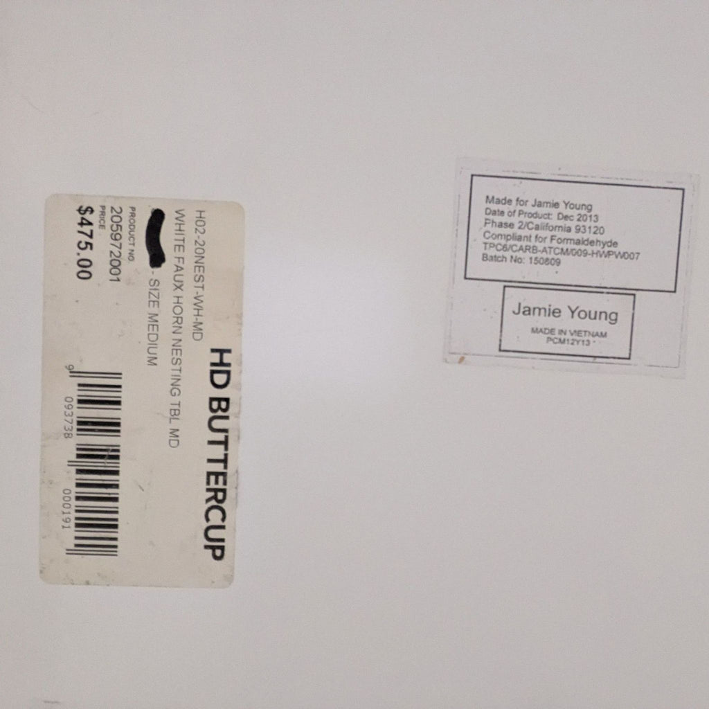 HD Buttercup White Faux Horn Nesting Tables