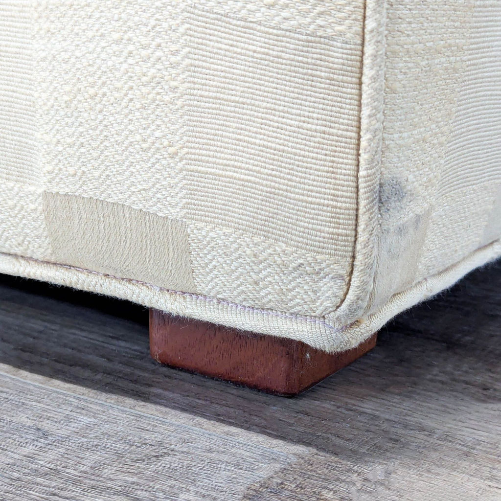 Transitional Cream Colored Lounge Chair with Matching Ottoman