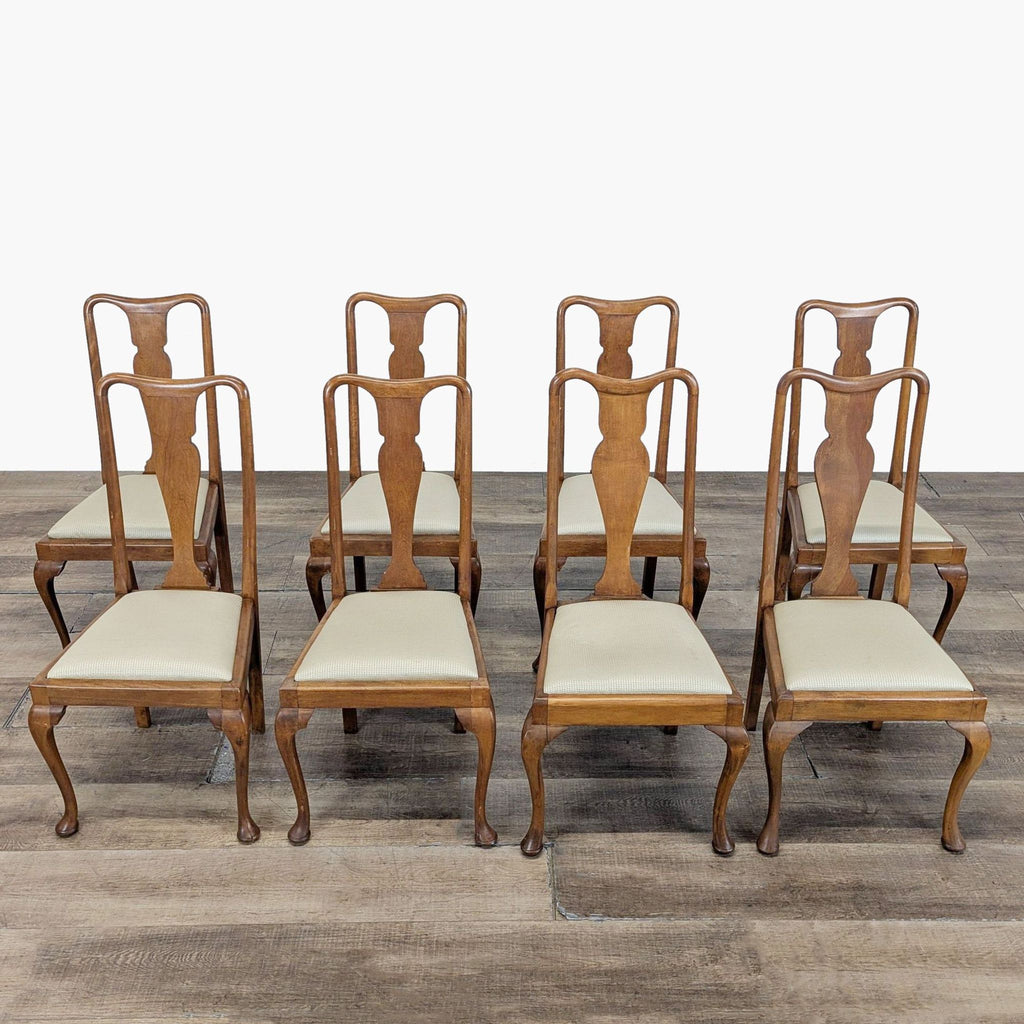 Set of Eight Queen Anne Dining Chairs