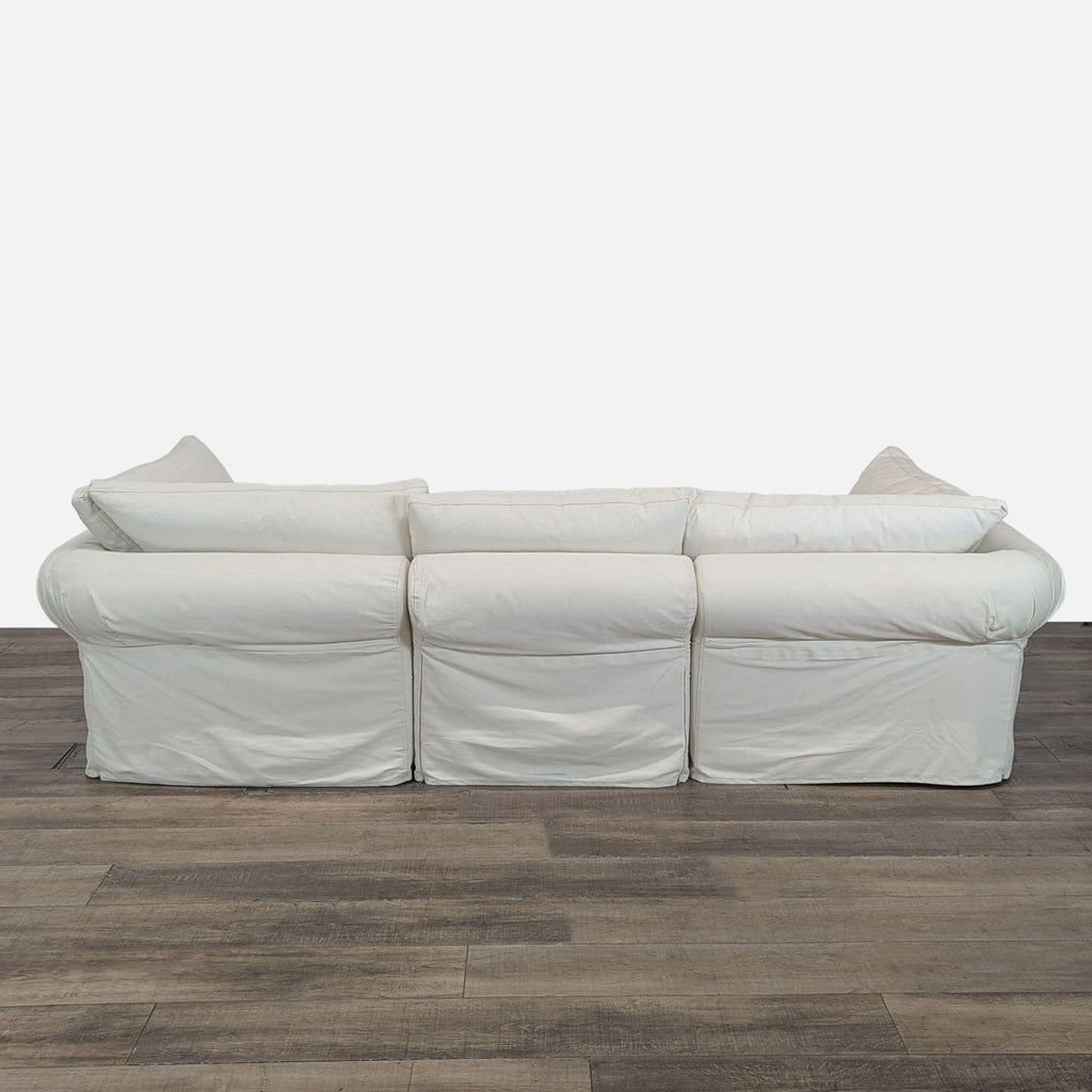 Pottery Barn Air Roll Arm Sectional with Chaise in Twill Cream