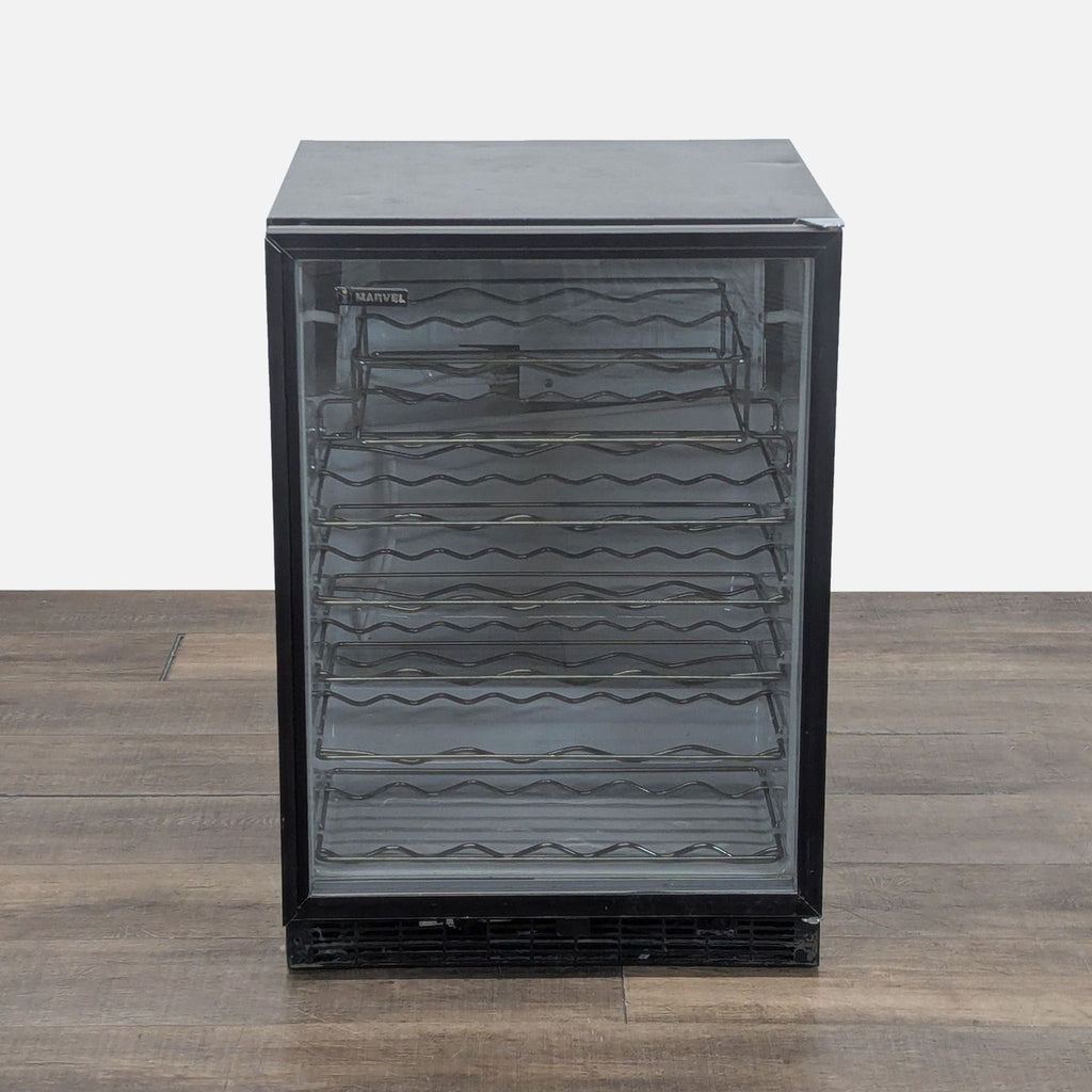 Marvel Black Glass Door Refrigerator – Compact Wine Cooler