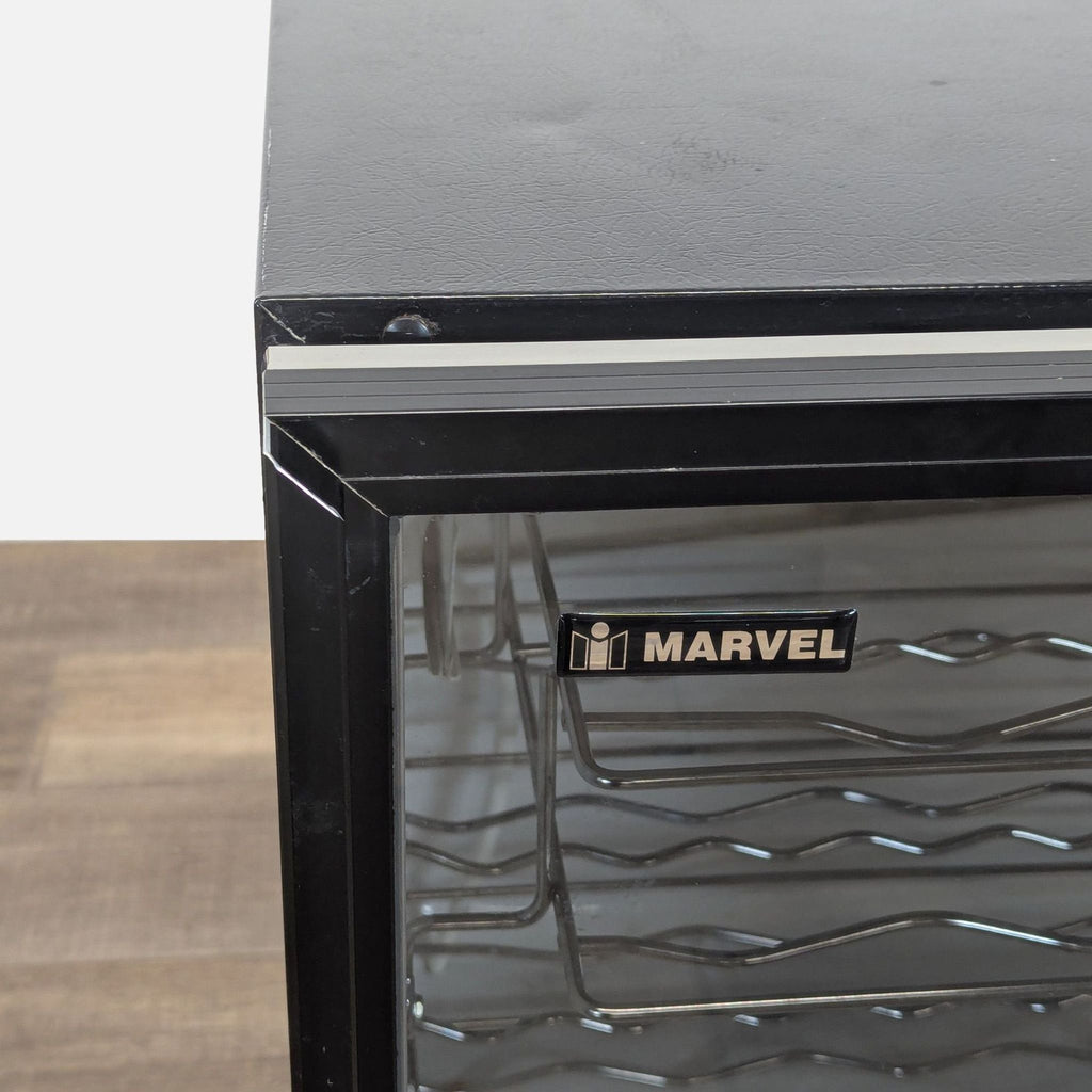 Marvel Black Glass Door Refrigerator – Compact Wine Cooler