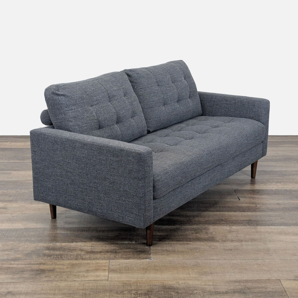 Mid-Century Modern Style Gray Loveseat