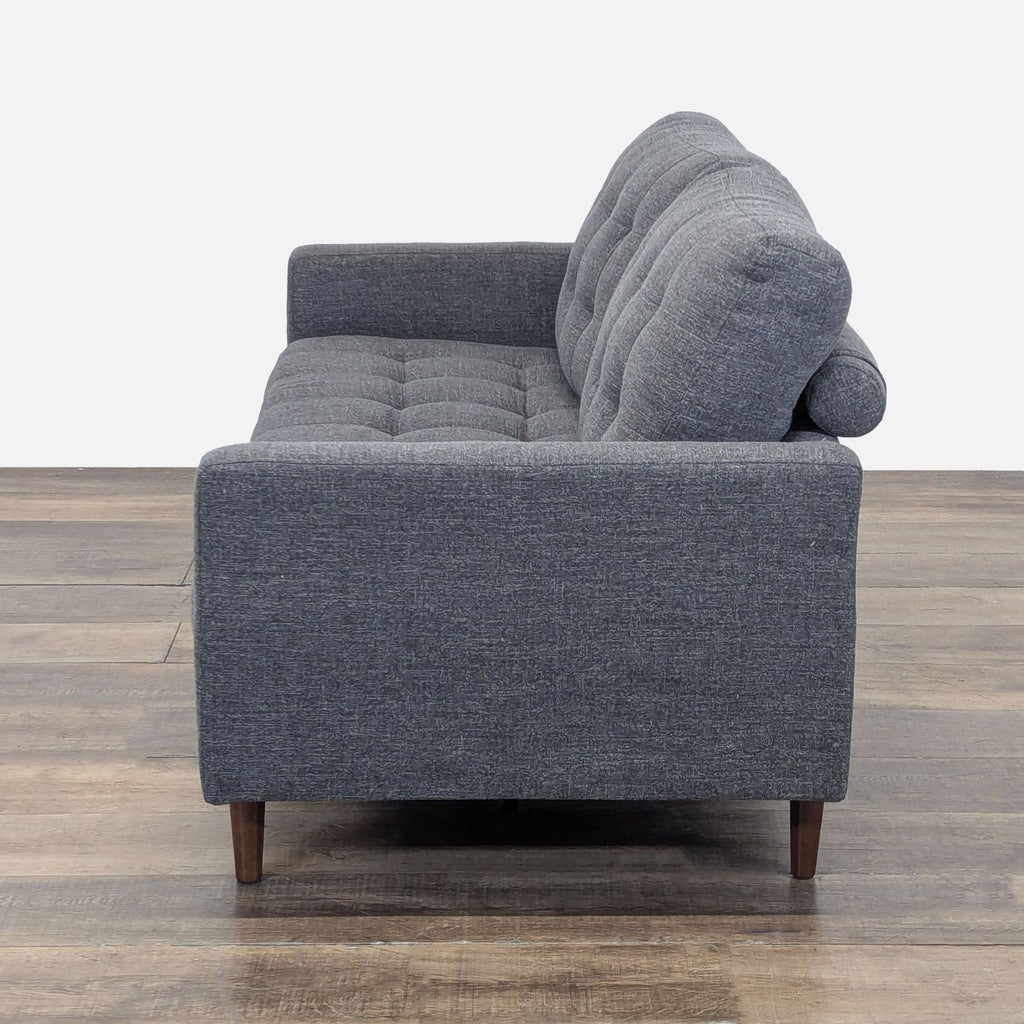 Mid-Century Modern Style Gray Loveseat