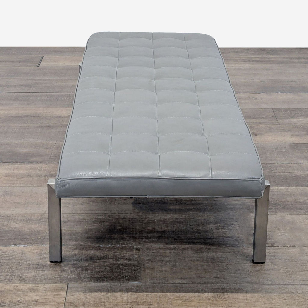 HD Buttercup Tufted Leather and Chrome Bench