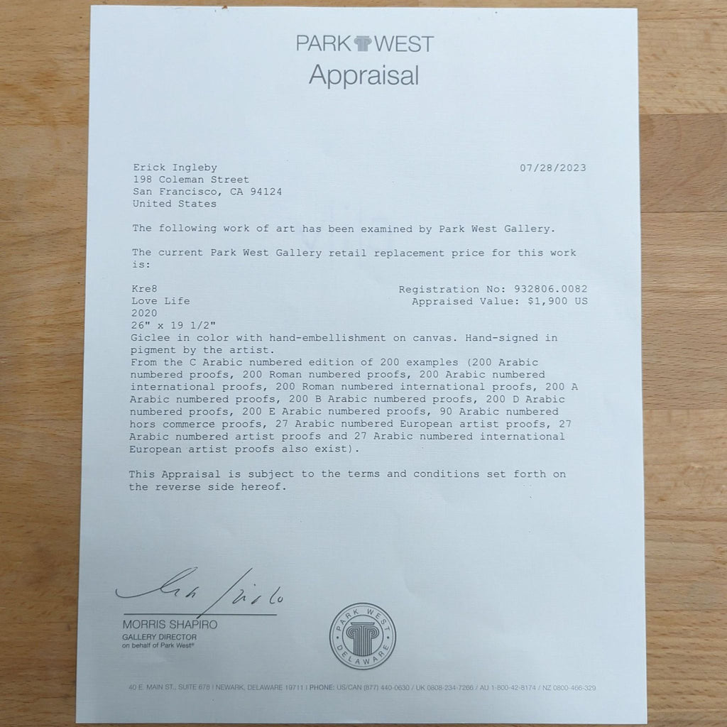 “Love Life” by Kre8 Framed Giclee Signed