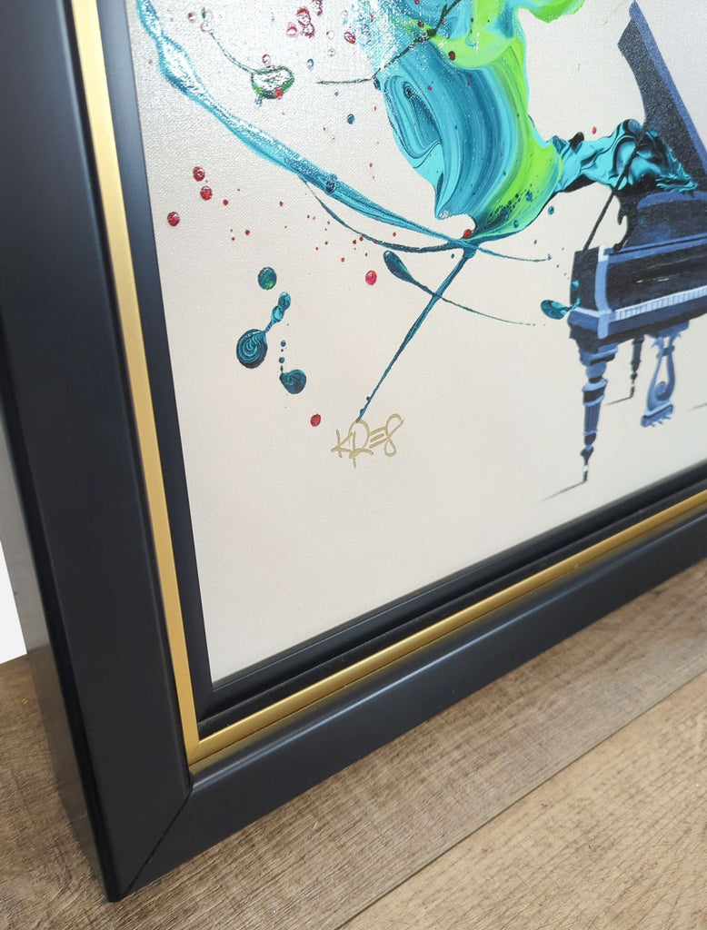 3. Detail of the print's lower corner highlighting artist Kevin Kre8's gold signature and textured embellishments.