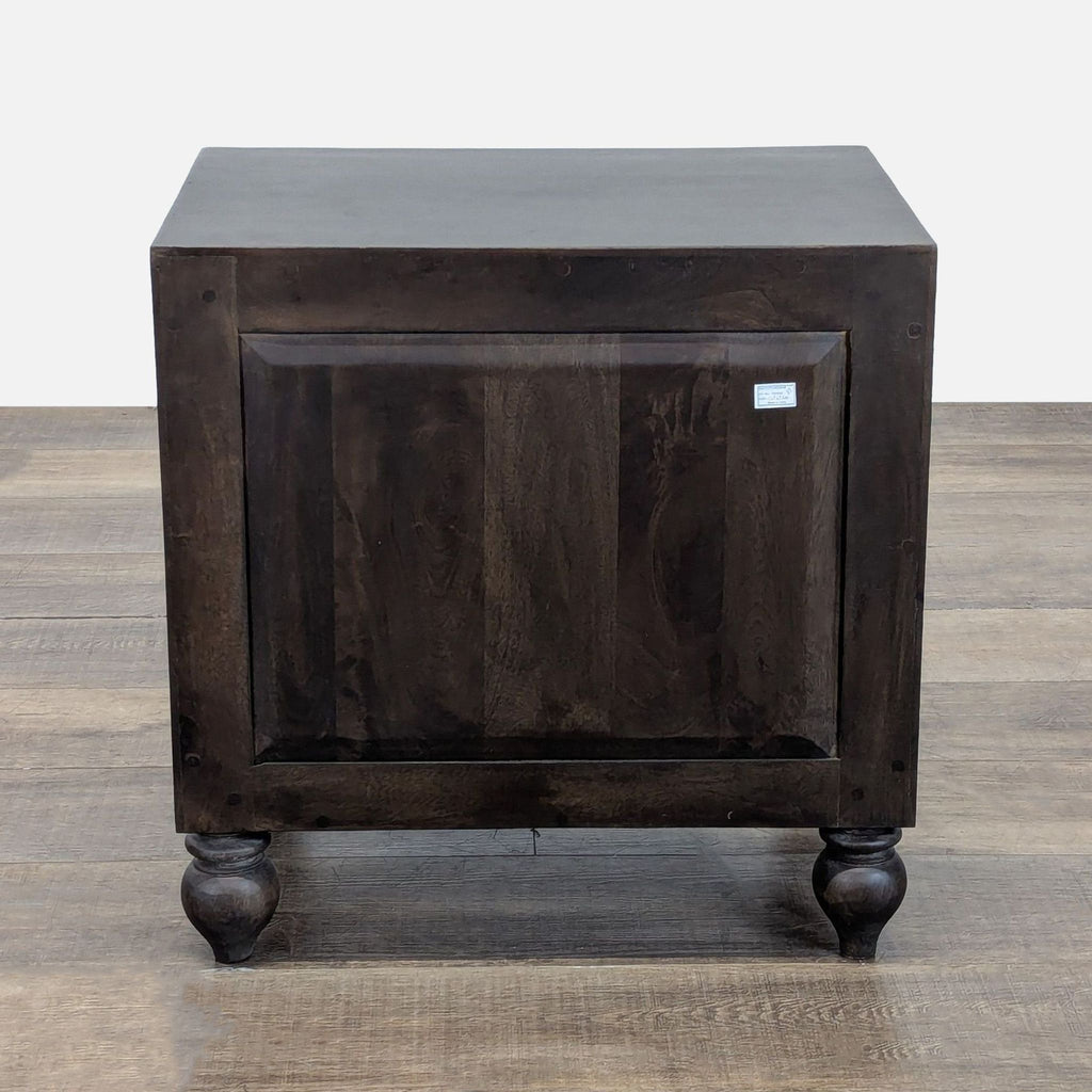 Indian Wooden Hand Carved Two Drawer Nightstand