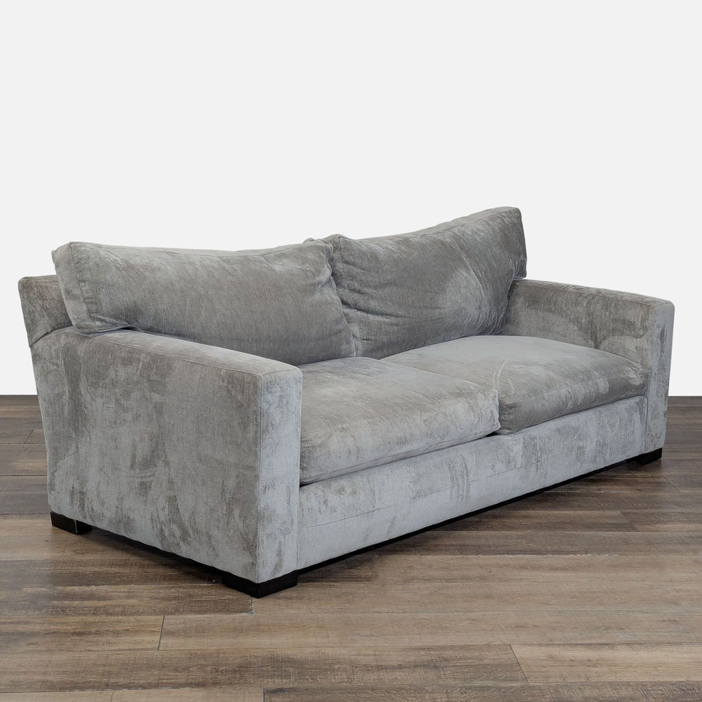 Modern Gray 3-Seat Sofa with Plush Cushions