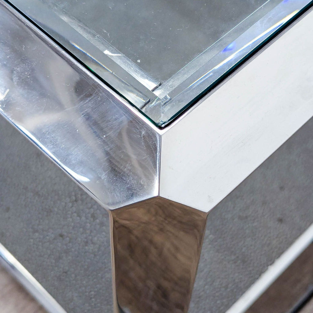 Restoration Hardware Glass Top Coffee Table with Shelf