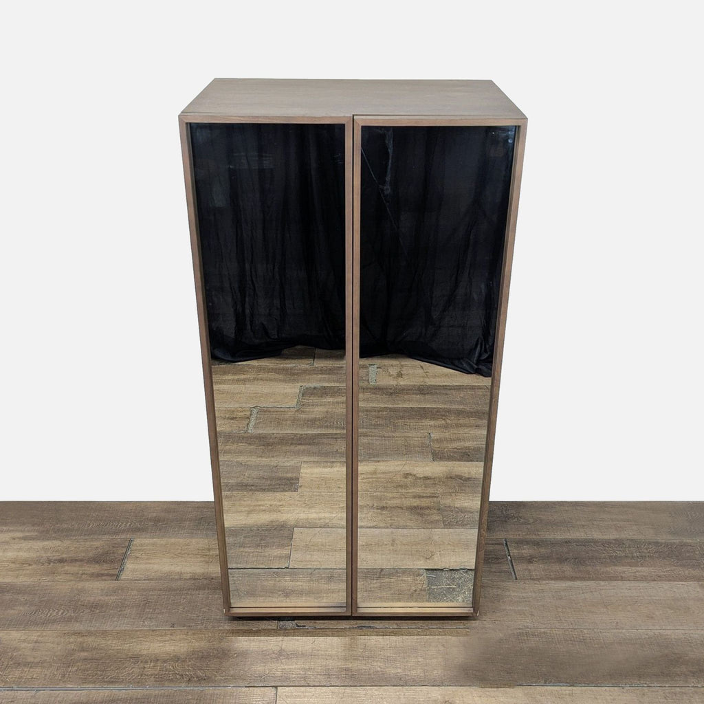 3. Compact CB2 armoire from the Hutch & Armoire category, features mirrored doors and wood sides.